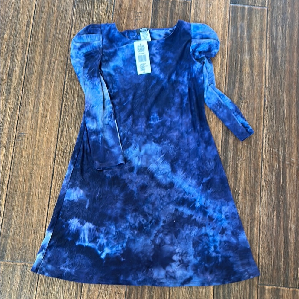 Blue Tie-Dye Dress